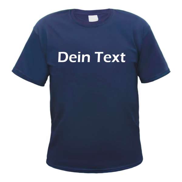 Individuelles Herren T-Shirt - dunkelblau - Blockschrift - mit Wunschtext bedruckt