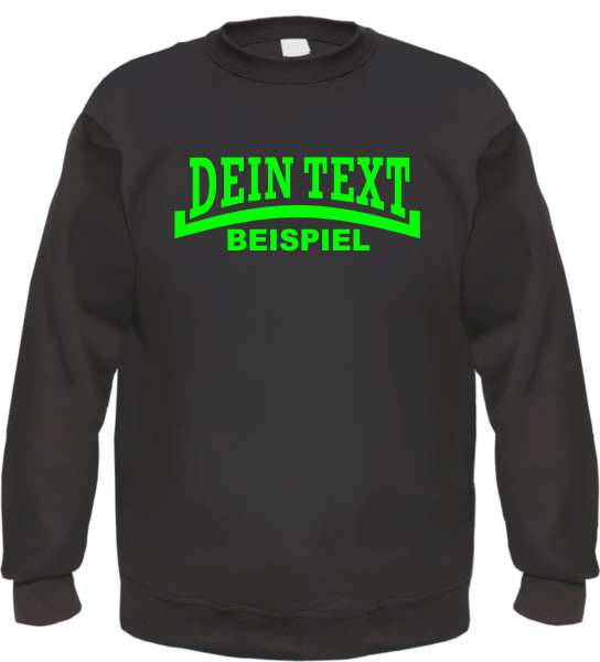 Individuelles Rundhals Sweatshirt NEON - Linie - Wunschtext Druck