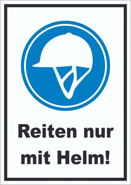 Reiten nur mit Helm Aufkleber