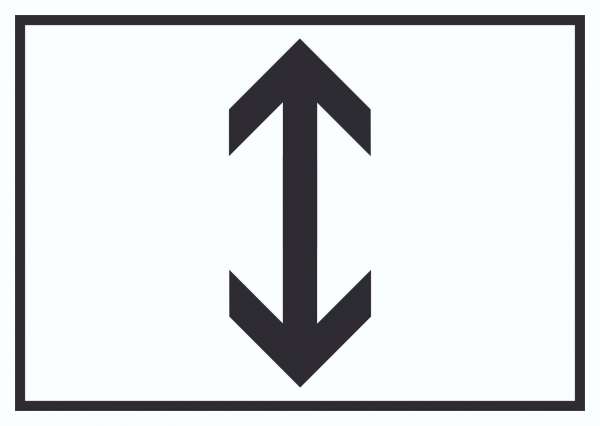 Richtungspfeil hoch runter Schild waagerecht schwarz weiss Pfeil