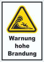 Aufkleber Warnung hohe Brandung Aufkleber Warnung hohe Brandung