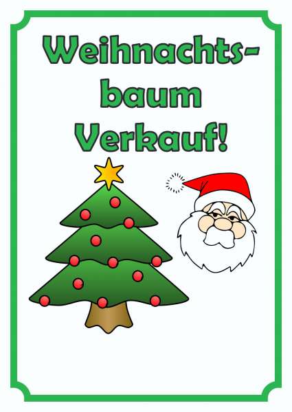 Verkaufsschild Schild Weihnachtsbaum Hochkant