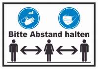 Hände waschen Mundschutz Abstand Schild Hände waschen Mundschutz Abstand Schild