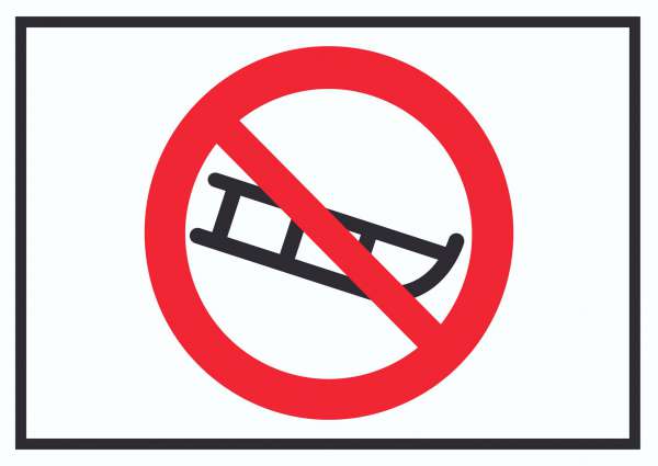 Schlitten fahren verboten Symbol Schild