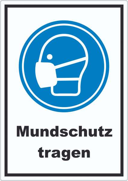 Mundschutz tragen Aufkleber