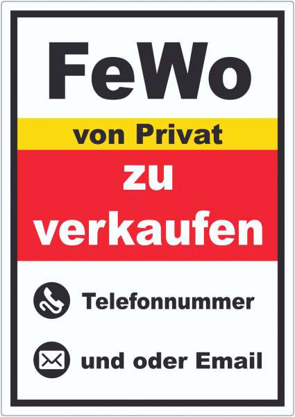 FeWo zu verkaufen von Privat Aufkleber hochkant