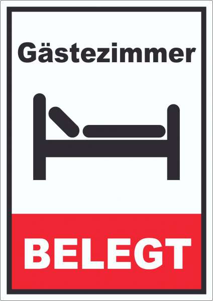 Gästezimmer BELEGT HOCHKANT Aufkleber