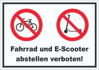 Vorschau: Aufkleber Fahrrad und E-Scooter abstellen verboten Vorschau: Aufkleber Fahrrad und E-Scooter abstellen verboten