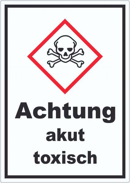 Aufkleber akut toxisch Toxizität Totenkopf