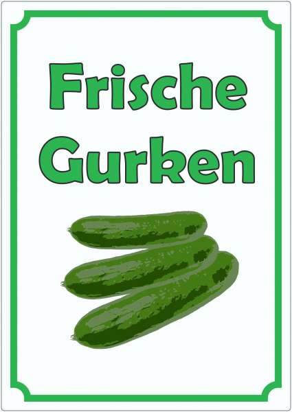 Frische Gurken Aufkleber Hochkant