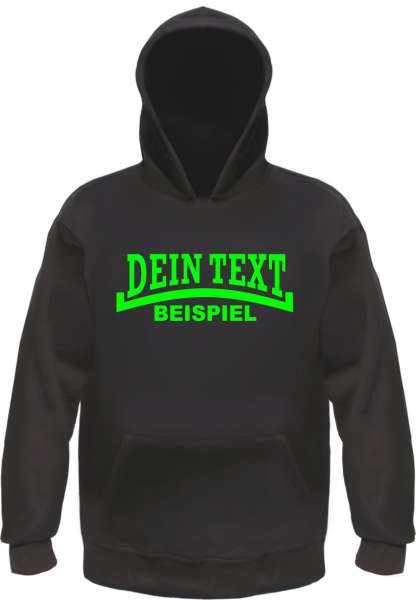 Individuelles Kapuzensweatshirt NEON - Linie - Wunschtext Druck