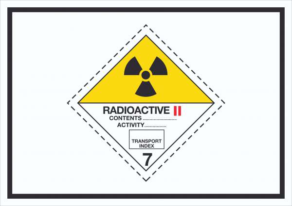 Schild radioaktive Stoffe Symbol Radioactive II-GELB