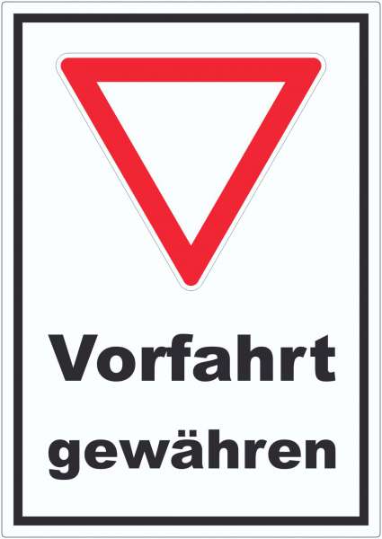 Aufkleber Vorfahrt gewähren