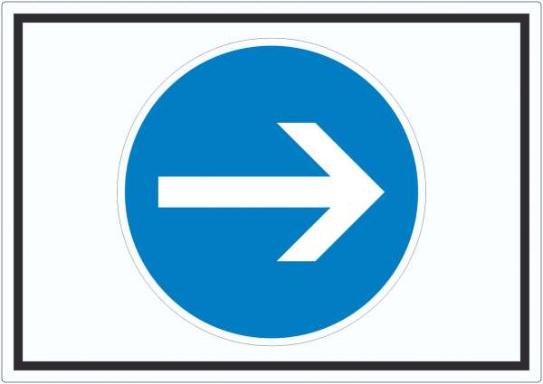 Aufkleber Fahrtrichtung hier rechts Symbol