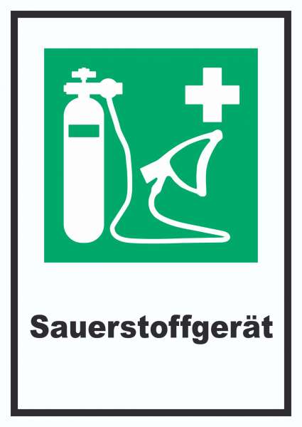 Sauerstoffgerät Schild