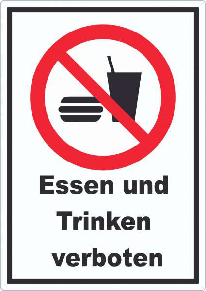 Essen und Trinken verboten 2 Aufkleber
