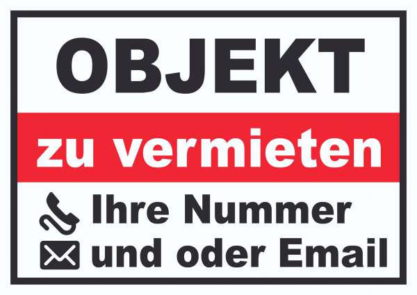 Objekt zu vermieten Schild