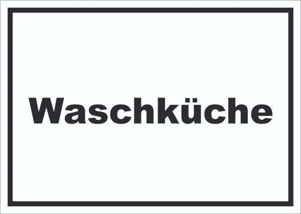 Waschküche Schild mit Text Waschraum waagerecht