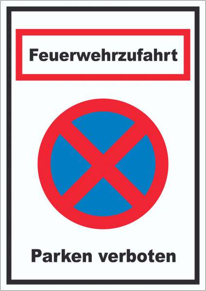 Feuerwehrzufahrt Parken verboten Aufkleber