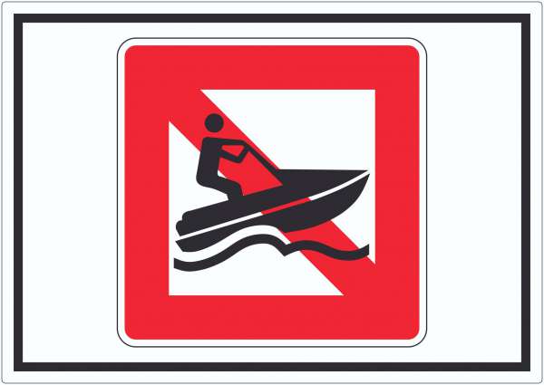 Jetski fahren verboten Symbol Aufkleber