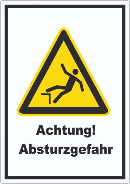 Achtung Absturzgefahr Aufkleber