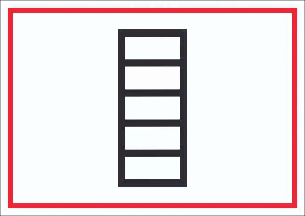 Schild Aufstellfläche tragbare Leiter Symbol