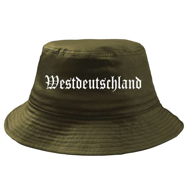 Fischerhut Oliv Schilder, - & - Stickerei Anglerhut Bucket Onlineshop HB-Druck - | Textildruck bedruckt Hat Westdeutschland