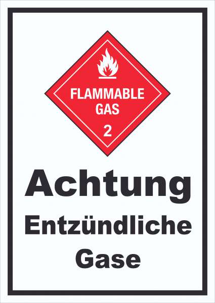 Schild Entzündliche Gase Flammable Gas