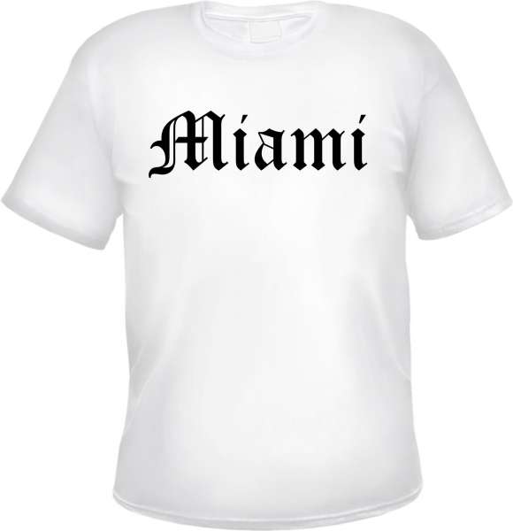 Miami Herren T-Shirt - Altdeutsch - Weißes Tee Shirt