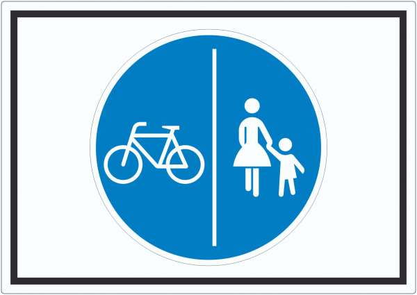 Aufkleber Getrennter Rad- und Gehweg Symbol