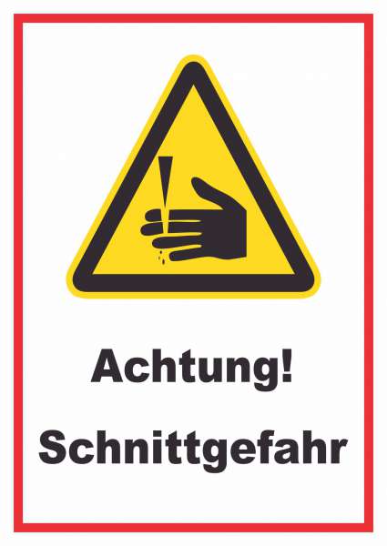 Achtung Schnittgefahr Schild