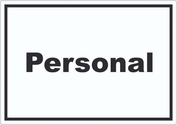 Personal Aufkleber mit Text waagerecht
