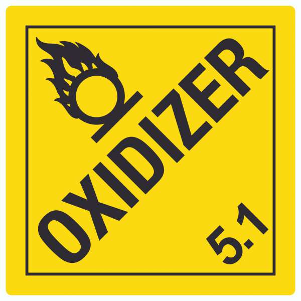 Aufkleber Quadrat Oxidierend wirkend Symbol Oxidizer entzündend