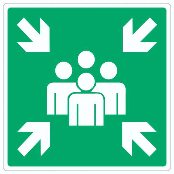 Sammelstelle Aufkleber Quadrat