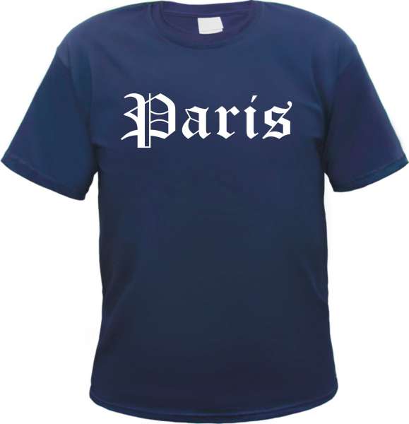 Paris Herren T-Shirt - Altdeutsch - Blaues Tee Shirt