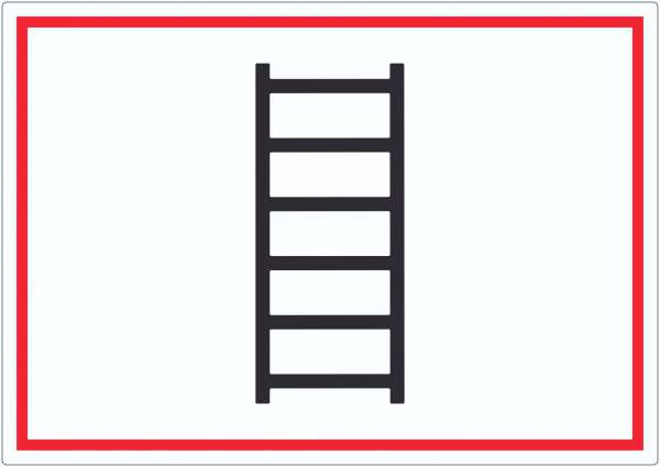 Aufkleber Anleiterstelle tragbare Leiter Symbol