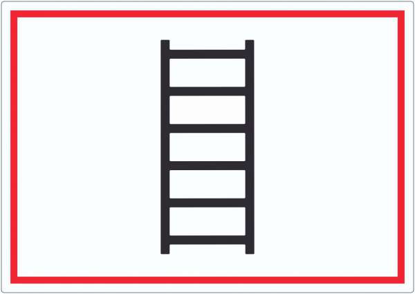 Aufkleber Anleiterstelle tragbare Leiter Symbol