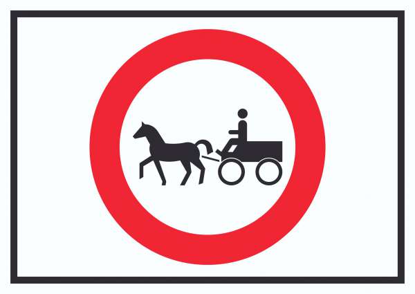 Durchfahrt verboten Kutsche Symbol Schild