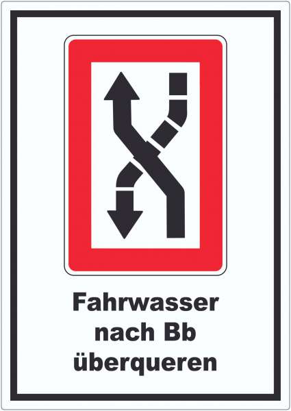 Fahrwasser nach Backbord zu überqueren Symbol und Text Aufkleber