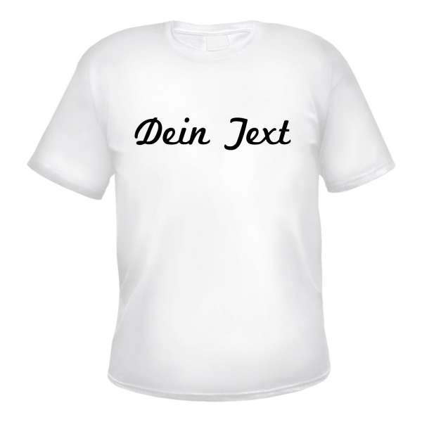 Individuelles Herren T-Shirt - weiss - Schreibschrift - mit Wunschtext bedruckt