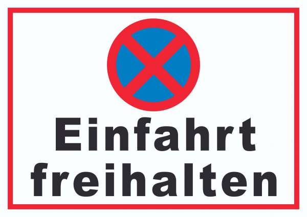 Parken verboten Einfahrt freihalten waagerecht Schild