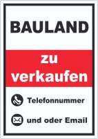 Vorschau: Bauland zu verkaufen Hochkant Aufkleber Vorschau: Bauland zu verkaufen Hochkant Aufkleber