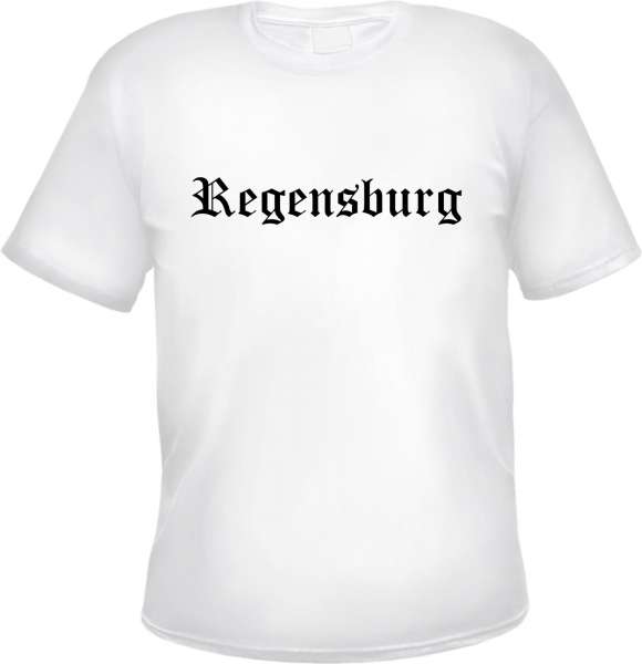 Regensburg Herren T-Shirt - Altdeutsch - Weißes Tee Shirt