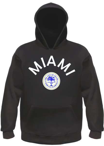 Miami Kapuzensweatshirt mit Wappen - Hoodie Kapuzenpullover