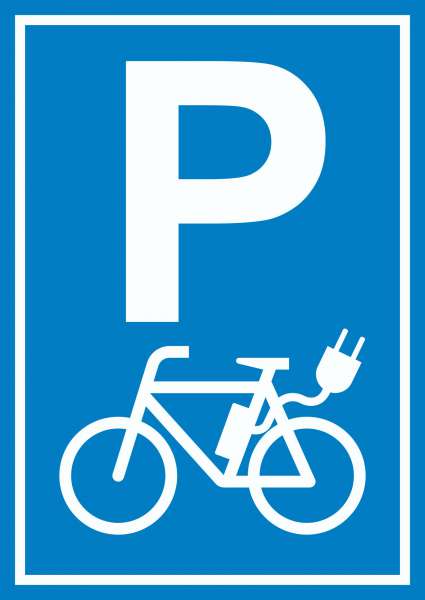 Parkplatz E-Bike Elektrorad Schild