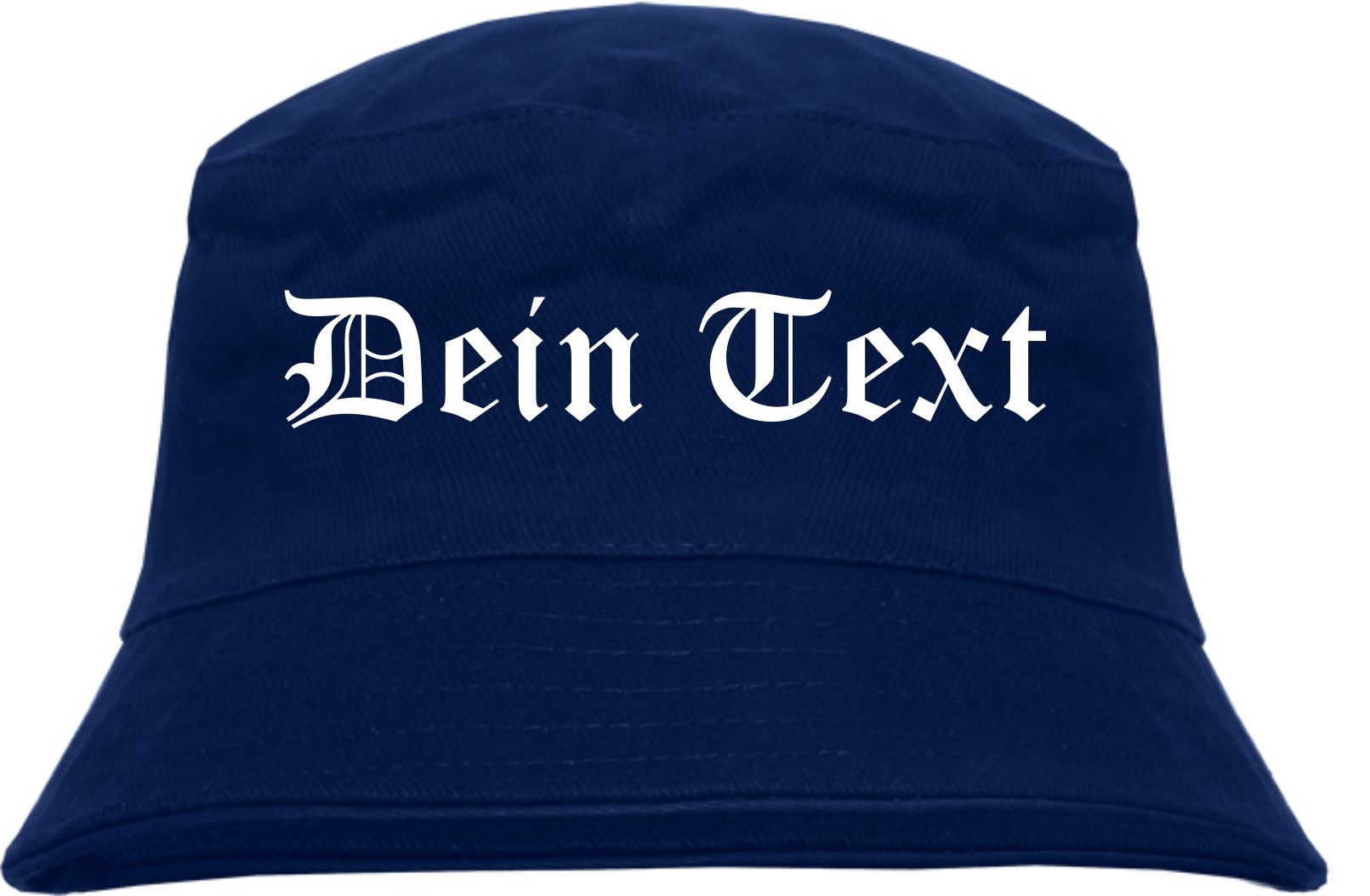 Individueller Fischerhut - dunkelblau - altdeutsch gerade - Bucket Hat mit  Wunschtext bedruckt | HB-Druck Schilder, Textildruck & Stickerei Onlineshop