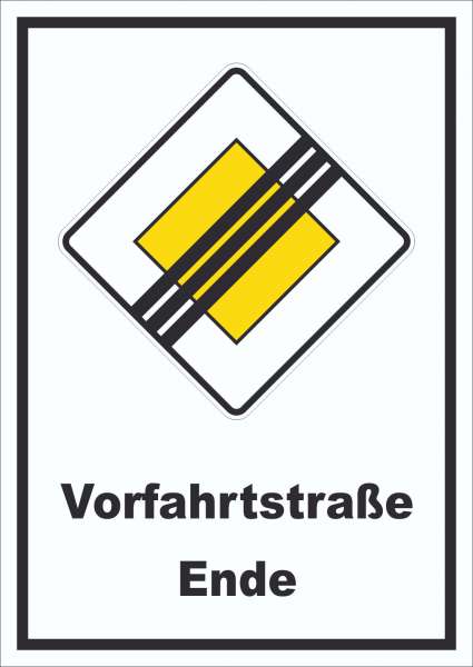 Vorfahrtstraße Ende Schild