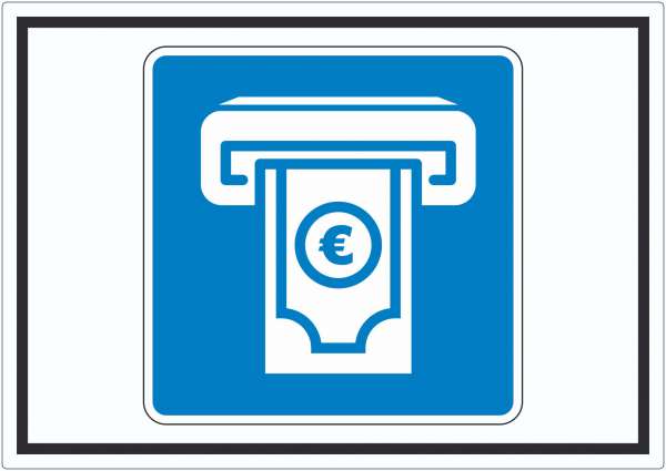 Geldautomat Aufkleber mit Symbol