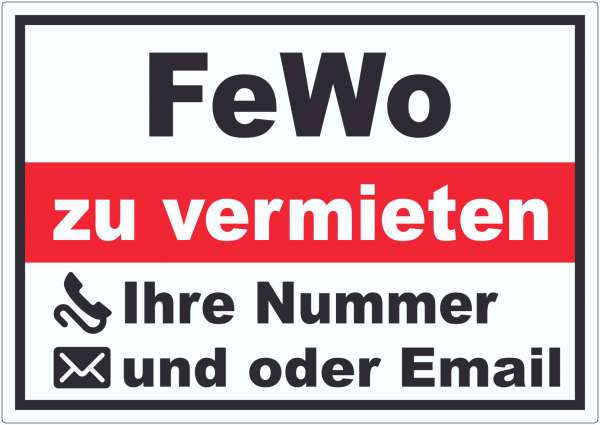 FeWo zu vermieten Aufkleber