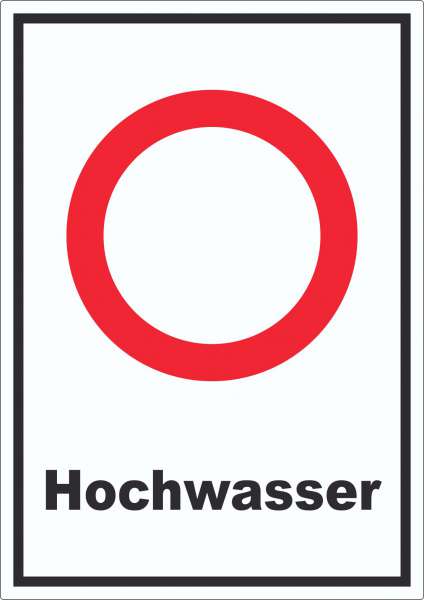 Durchfahrt verboten Hochwasser Aufkleber